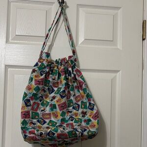 Vera Bradley Cuban Stamps(postage stamp)Pattern drawstring tote.